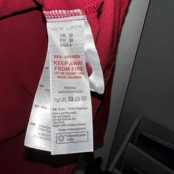 NWT New Look button through shirt- Burgundy Sold at ASOS - Picture 7 of 8